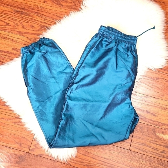 Vintage Pants - Vintage 90's Elastic Waist Windbreaker Nylon Court Athletic Pants